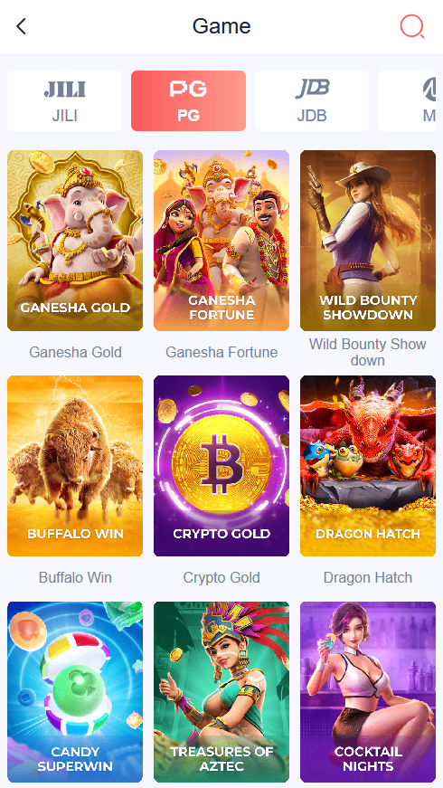 Daman Game Android app main navigation