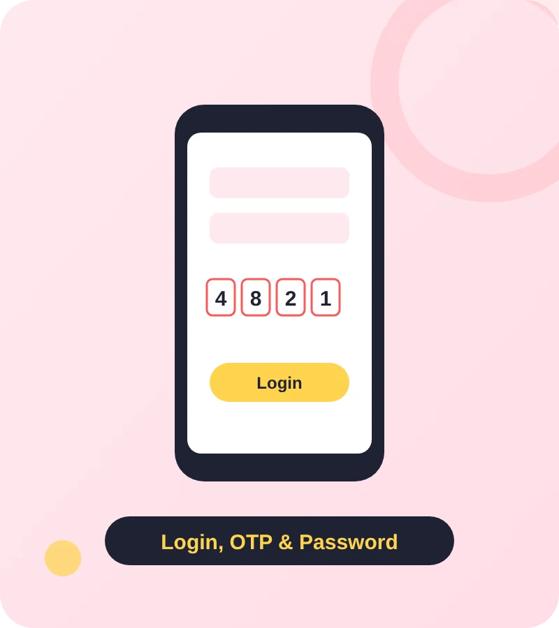 Fish game login screen with OTP and password help on Daman